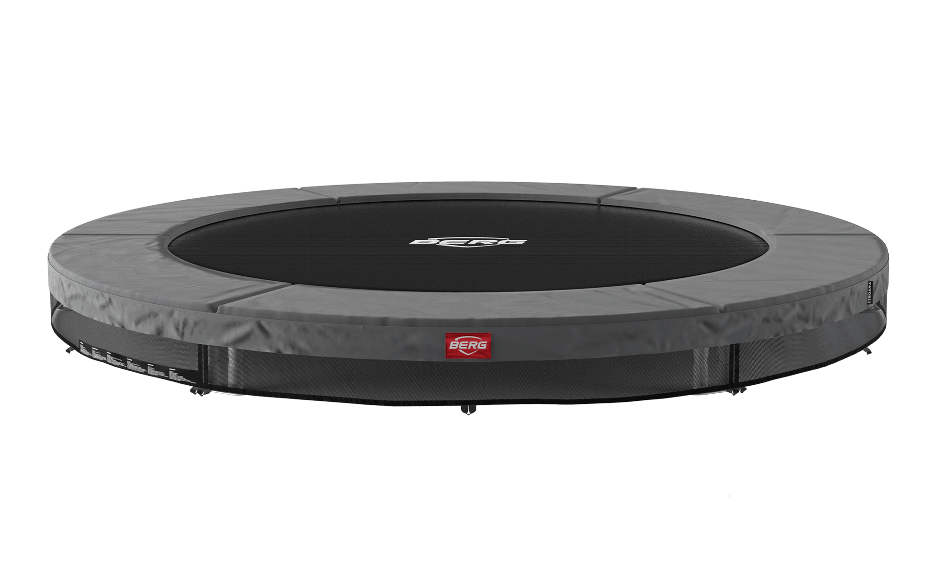 BERG SPORTS Favorit InGround 200 Grey, rund nedgravd trampoline fra BERG Favorit-serien