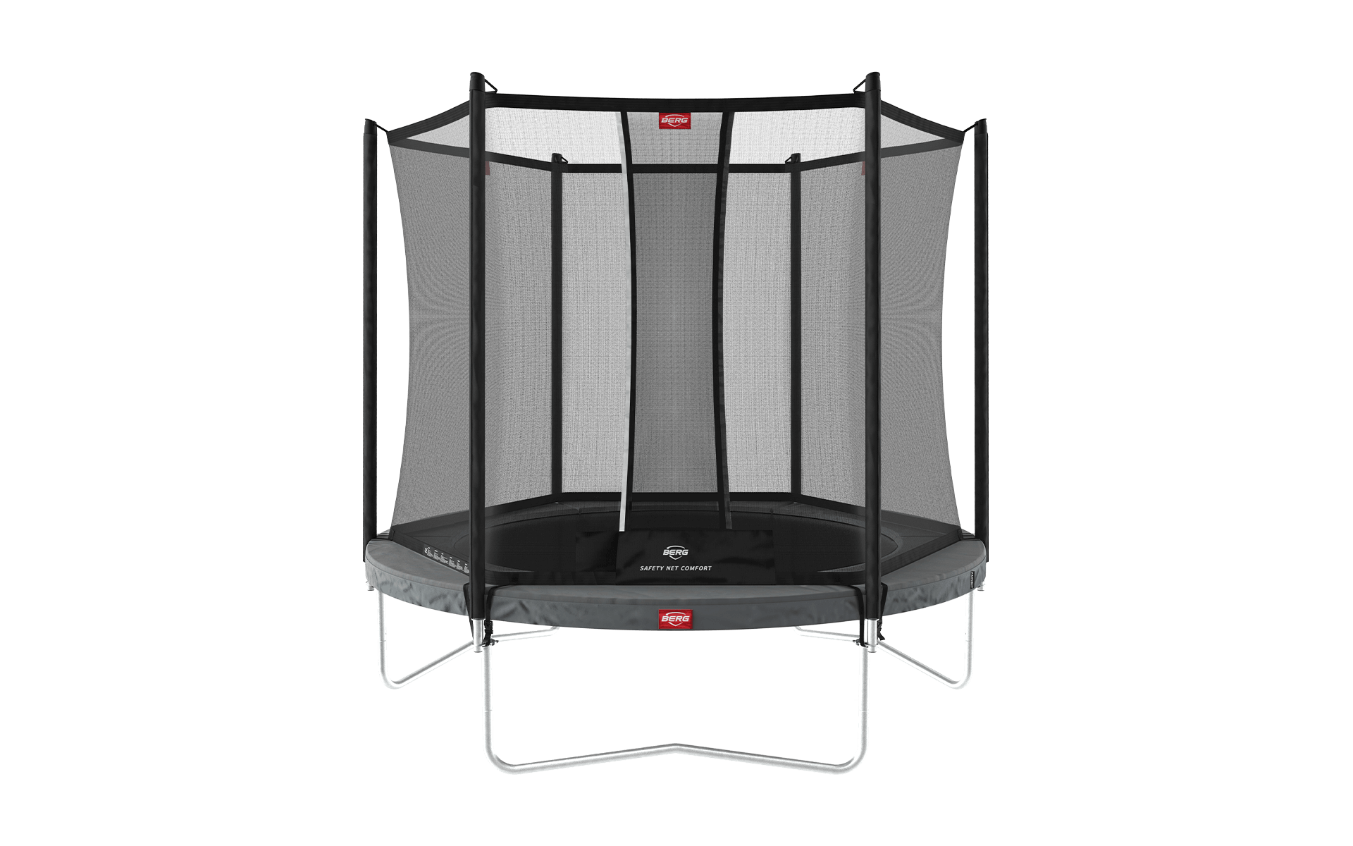 BERG Favorit Regular 330 Grey med sikkerhetsnett Comfort – rund hagetrampoline 330 cm diameter