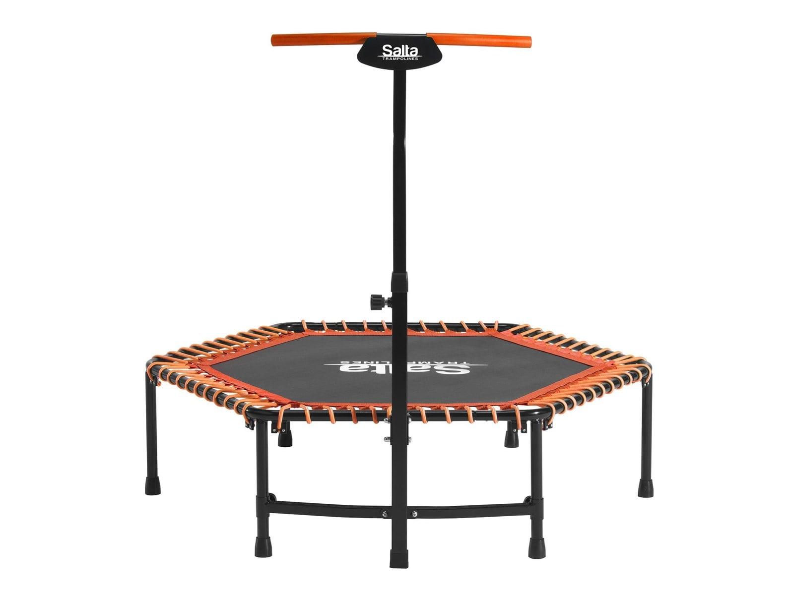 Salta Fitness Trampoline Orange – oransje rebounder med bungee-oppheng og håndstang