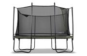 North Performer rektangulær premium-trampoline i sort og gult med høyt sikkerhetsnett