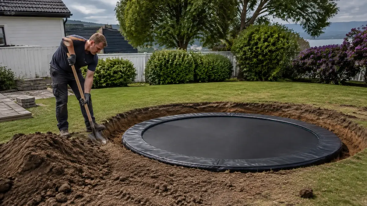 Grave ned trampoline