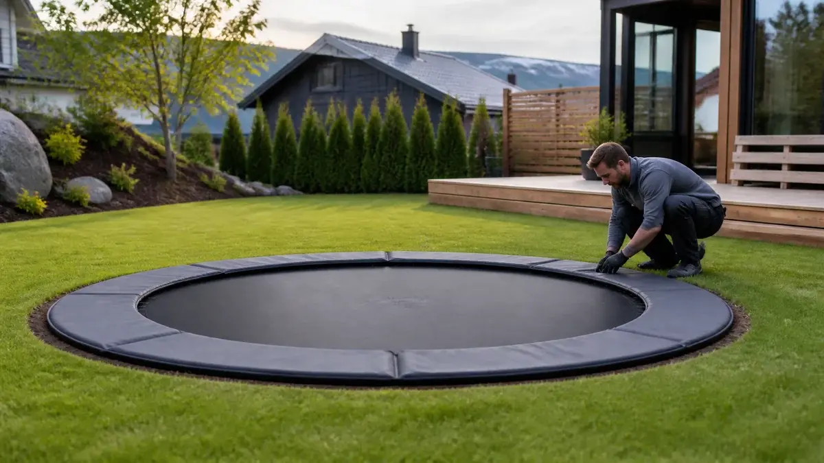 Nedgravd trampoline